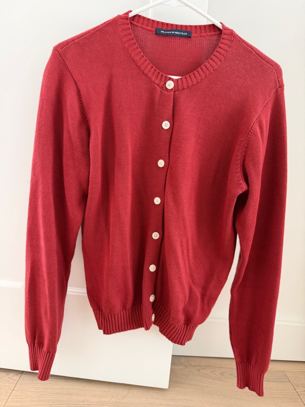 Brandy Melville Red Button-Up Cardigan